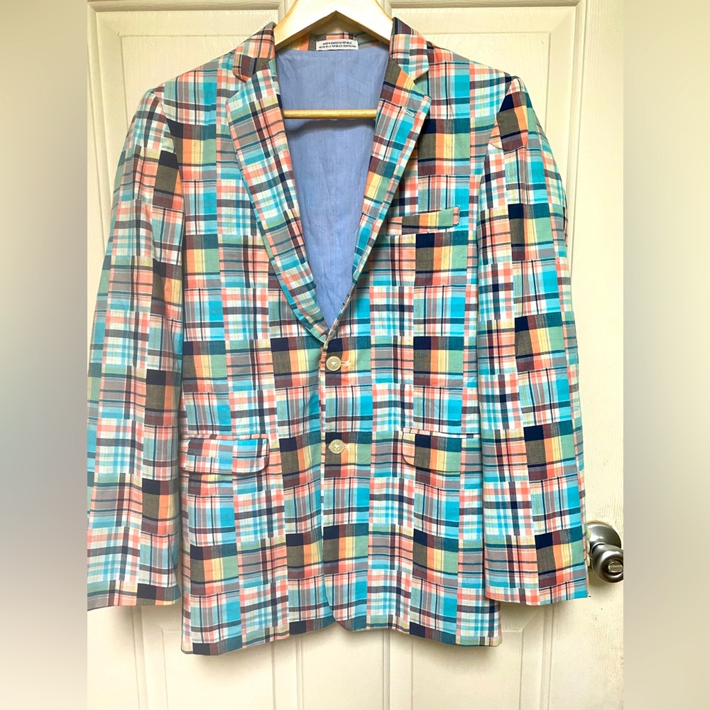 IZOD United Colors of Benetton Plaid Blazer, Gender Neutral, Preppy, Queer Woman